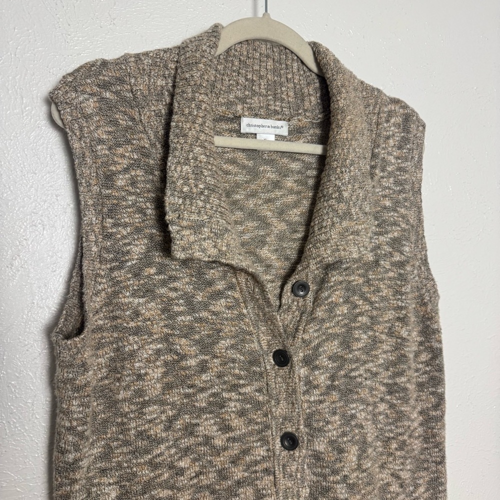 Christopher & Banks Brown Knit Sweater Vest